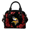 Valentine Rose With Thorns Minnesota Vikings Shoulder Handbags
