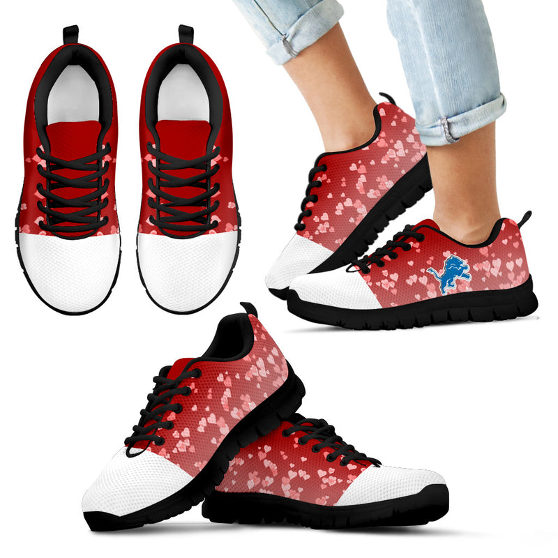 Heart Flying Valentine Sweet Logo Detroit Lions Sneakers