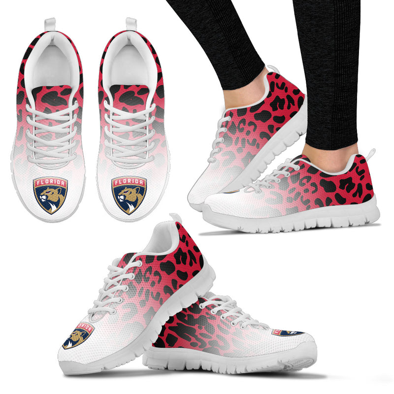 Custom Printed Florida Panthers Sneakers Leopard Pattern Awesome