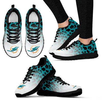 Leopard Pattern Awesome Miami Dolphins Sneakers