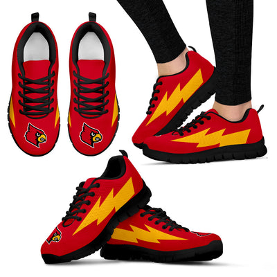 Colorful Louisville Cardinals Sneakers Thunder Lightning Amazing Logo