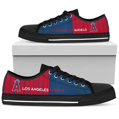 Cool Simple Design Vertical Stripes Los Angeles Angels Low Top Shoes