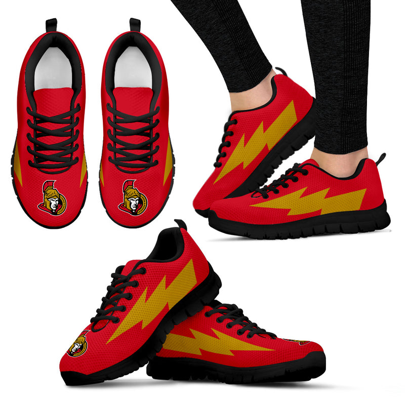 Cute Style Ottawa Senators Sneakers Thunder Lightning Amazing Logo