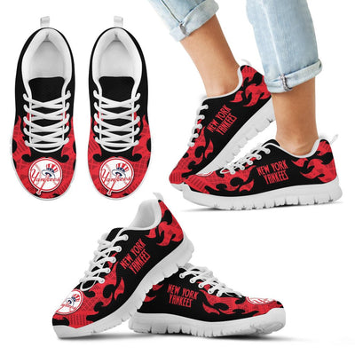 Tribal Flames Pattern New York Yankees Sneakers