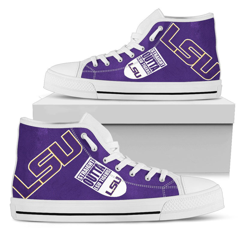 Straight Outta LSU Tigers High Top Shoes