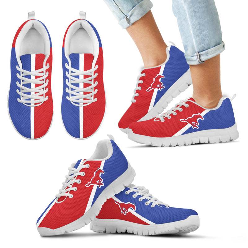 Dynamic Aparted Colours Beautiful Logo SMU Mustangs Sneakers