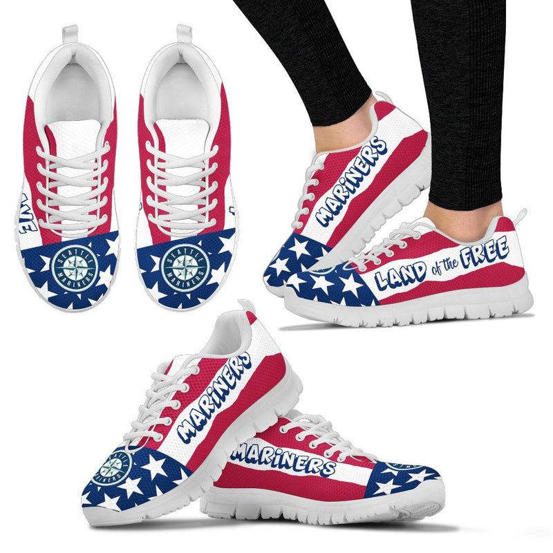 Proud Of American Flag Three Line Seattle Mariners Sneakers