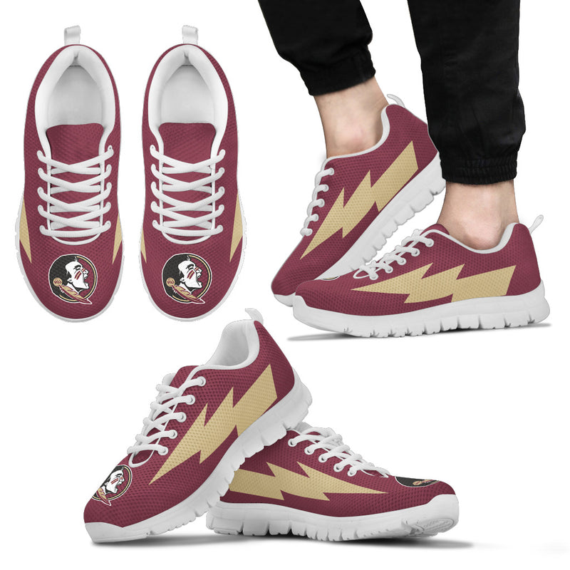 Unique Florida State Seminoles Sneakers Thunder Lightning Amazing Logo