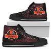 Cute Jurassic Park Cleveland Browns High Top Shoes