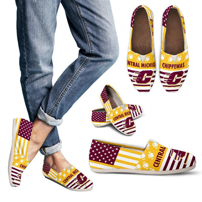 American Flag Central Michigan Chippewas Casual Shoes