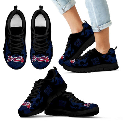 Tribal Flames Pattern Atlanta Braves Sneakers