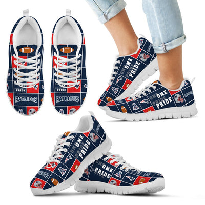 Colorful Pride Flag New England Patriots Sneakers