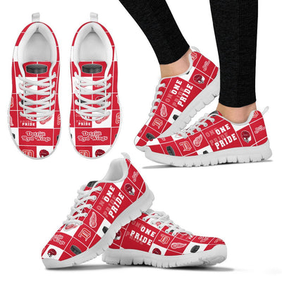 Colorful Pride Flag Detroit Red Wings Sneakers