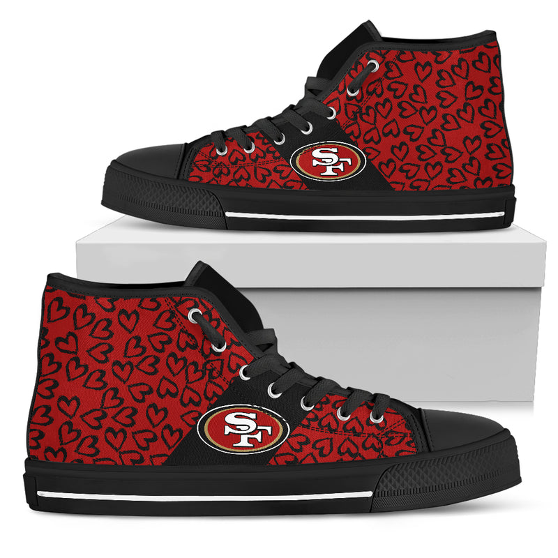 Perfect Cross Color Absolutely Nice San Francisco 49ers High Top Shoes