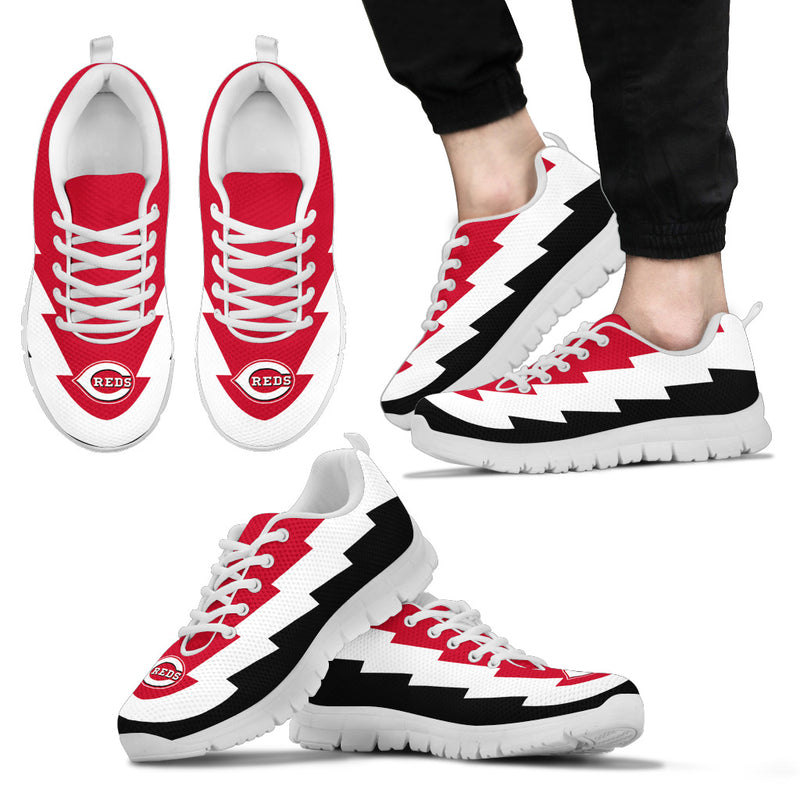 Custom Printed Cincinnati Reds Sneakers Jagged Saws Creative Draw