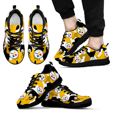 Pittsburgh Steelers Cotton Camouflage Fabric Military Solider Style Sneakers