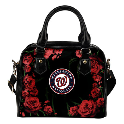 Valentine Rose With Thorns Washington Nationals Shoulder Handbags