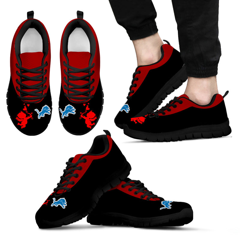 Cute Cupid Angel Background Detroit Lions Sneakers