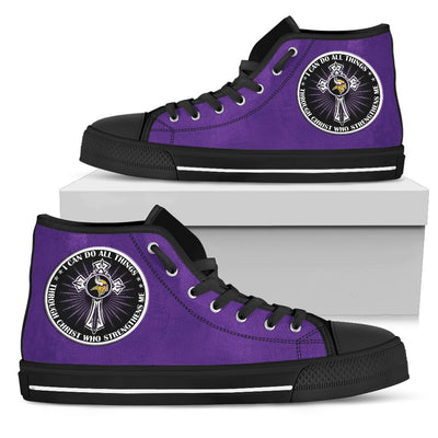 I Can Do All Things Through Christ Who Strengthens Me Minnesota Vikings High Top Shoes