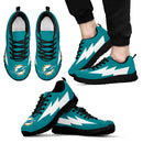 Interesting Miami Dolphins Sneakers Thunder Lightning Amazing Logo