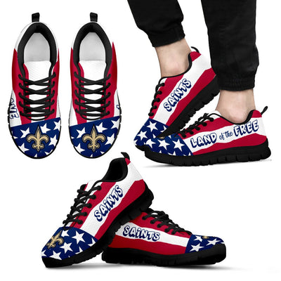 Proud Of American Flag Three Line New Orleans Saints Sneakers