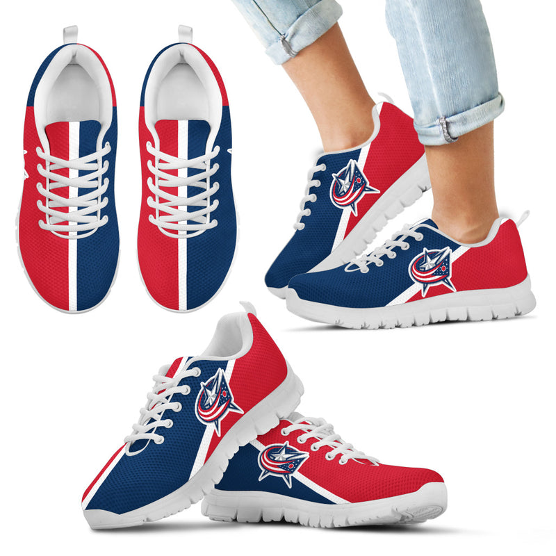 Dynamic Aparted Colours Beautiful Logo Columbus Blue Jackets Sneakers
