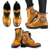 Golden Peace Hand Crafted Logo Philadelphia Eagles Leather Boots