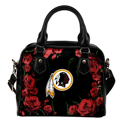 Valentine Rose With Thorns Washington Redskins Shoulder Handbags