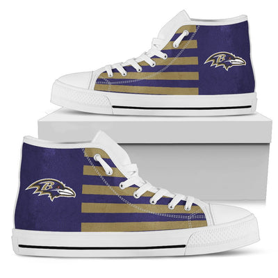 American Flag Baltimore Ravens High Top Shoes