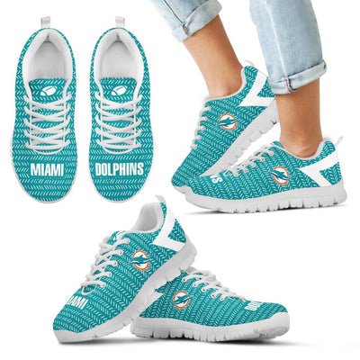 Pattern Logo Slide In Line Miami Dolphins Sneakers