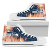 Fighting Like Fire Seattle Seahawks High Top Shoes