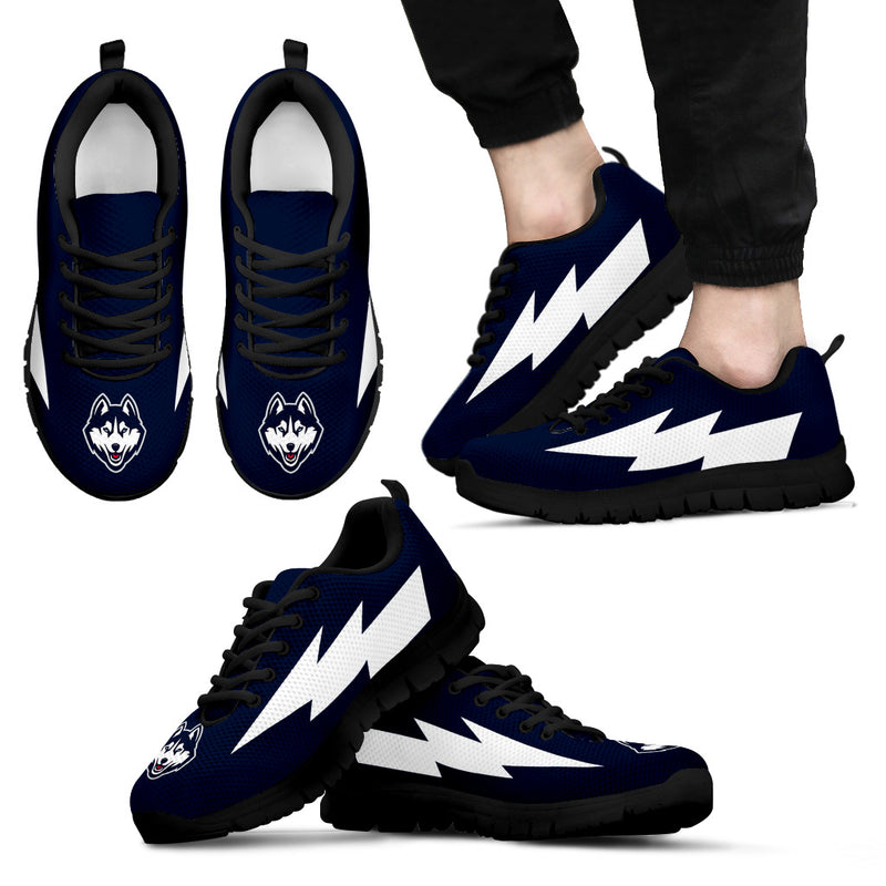 Nice Style Connecticut Huskies Sneakers Thunder Lightning Amazing Logo