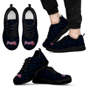 Marvelous Striped Stunning Logo Atlanta Braves Sneakers