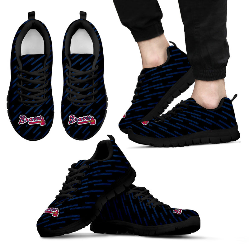 Marvelous Striped Stunning Logo Atlanta Braves Sneakers