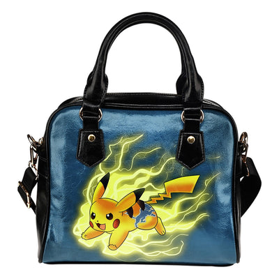 Pikachu Angry Moment Detroit Lions Shoulder Handbags