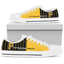 Cool Simple Design Vertical Stripes Pittsburgh Pirates Low Top Shoes