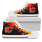 Fire Burning Fierce Strong Logo Calgary Flames High Top Shoes