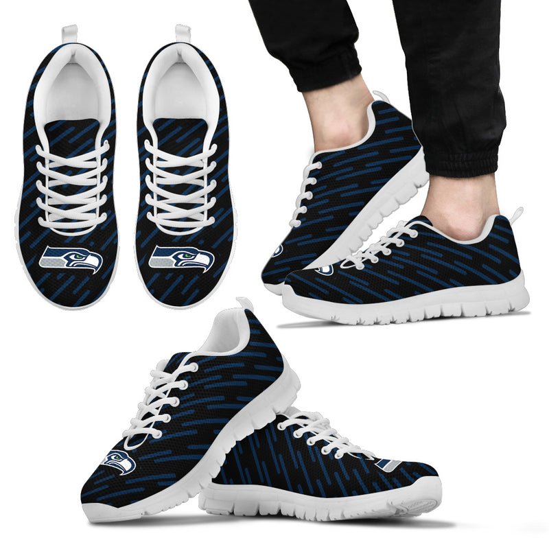 Marvelous Striped Stunning Logo Seattle Seahawks Sneakers
