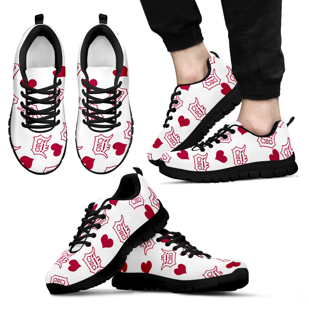 Sweeten Dreamy Love Pattern With Logo Detroit Tigers Sneakers