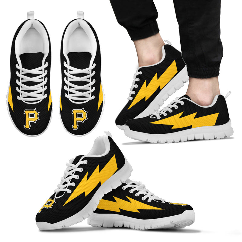 Cute Style Pittsburgh Pirates Sneakers Thunder Lightning Amazing Logo