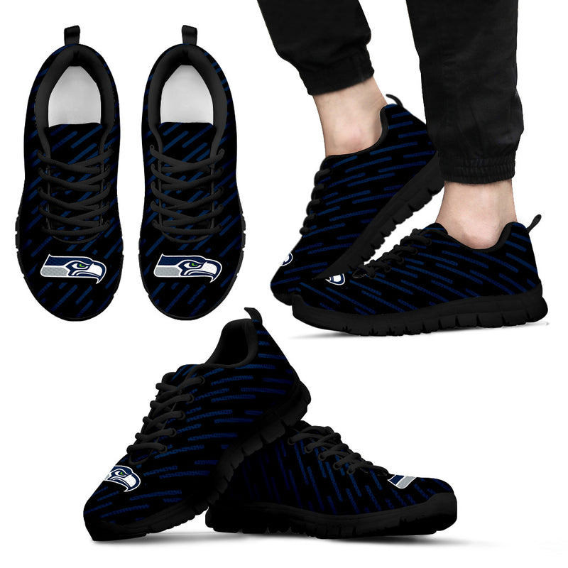 Marvelous Striped Stunning Logo Seattle Seahawks Sneakers