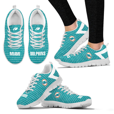 Pattern Logo Slide In Line Miami Dolphins Sneakers