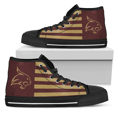 American Flag Texas State Bobcats High Top Shoes