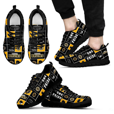 Colorful Pride Flag Boston Bruins Sneakers