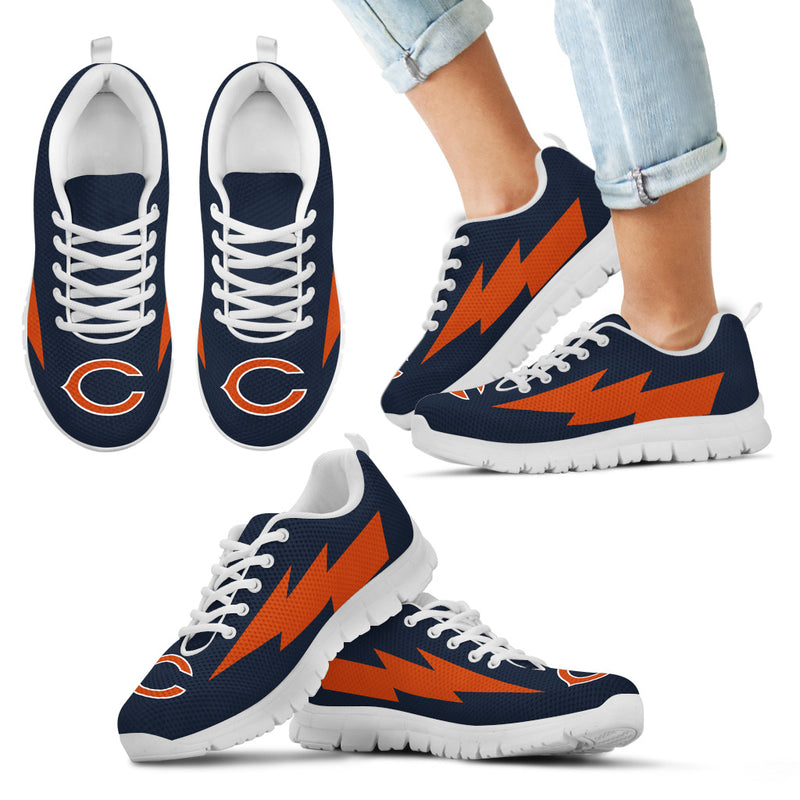 Beautiful Chicago Bears Sneakers Thunder Lightning Amazing Logo