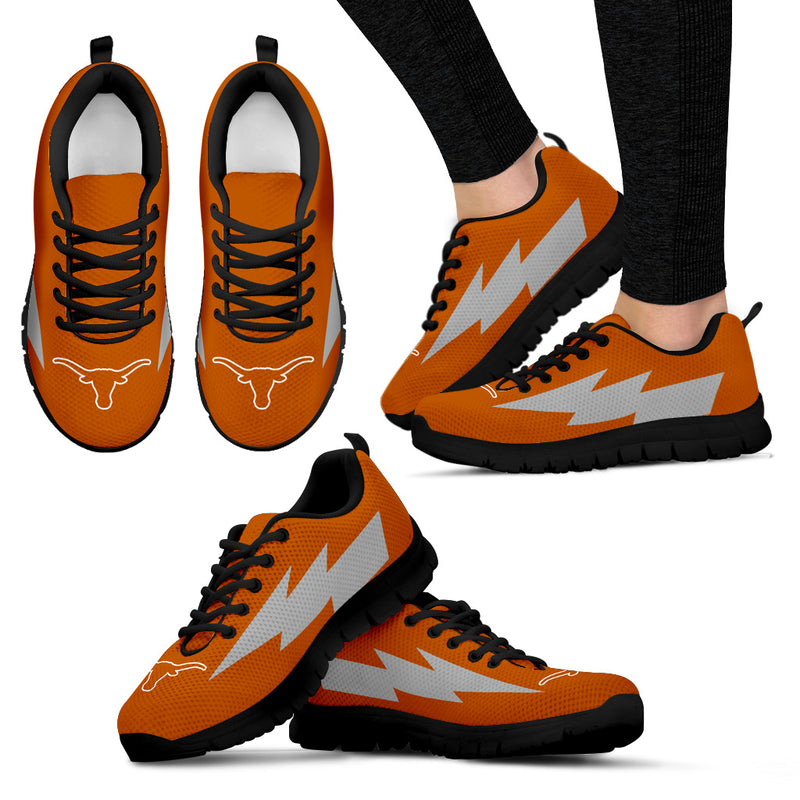 Funny Style Texas Longhorns Sneakers Thunder Lightning Amazing Logo