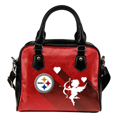 Superior Cupid Love Delightful Pittsburgh Steelers Shoulder Handbags