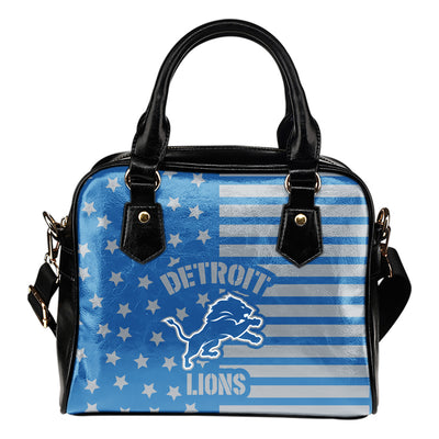 Unique Twinkle Star With Line Detroit Lions Shoulder Handbags