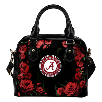 Valentine Rose With Thorns Alabama Crimson Tide Shoulder Handbags