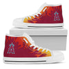 Fire Burning Fierce Strong Logo Los Angeles Angels High Top Shoes